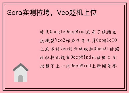 Sora实测拉垮，Veo趁机上位